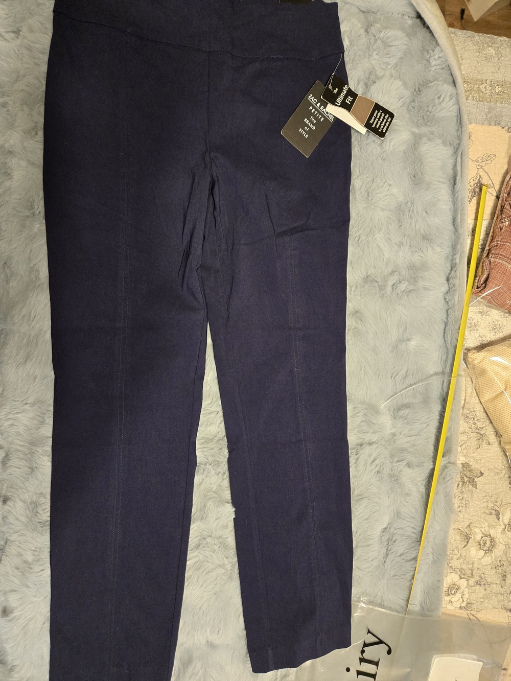 NWT Zac & Rachel Navy Blue Ultimate Fit Pull On Dress Pants 12P